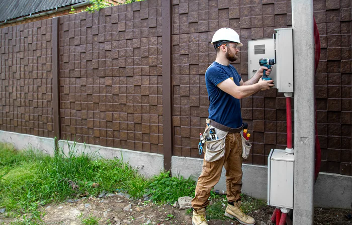 electrician-builder-at-work-examines-the-cable