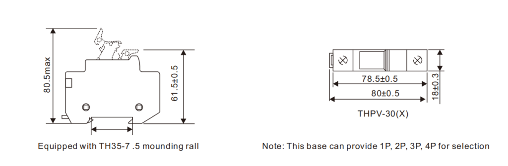 THPV 10×38mm fuse base dimension